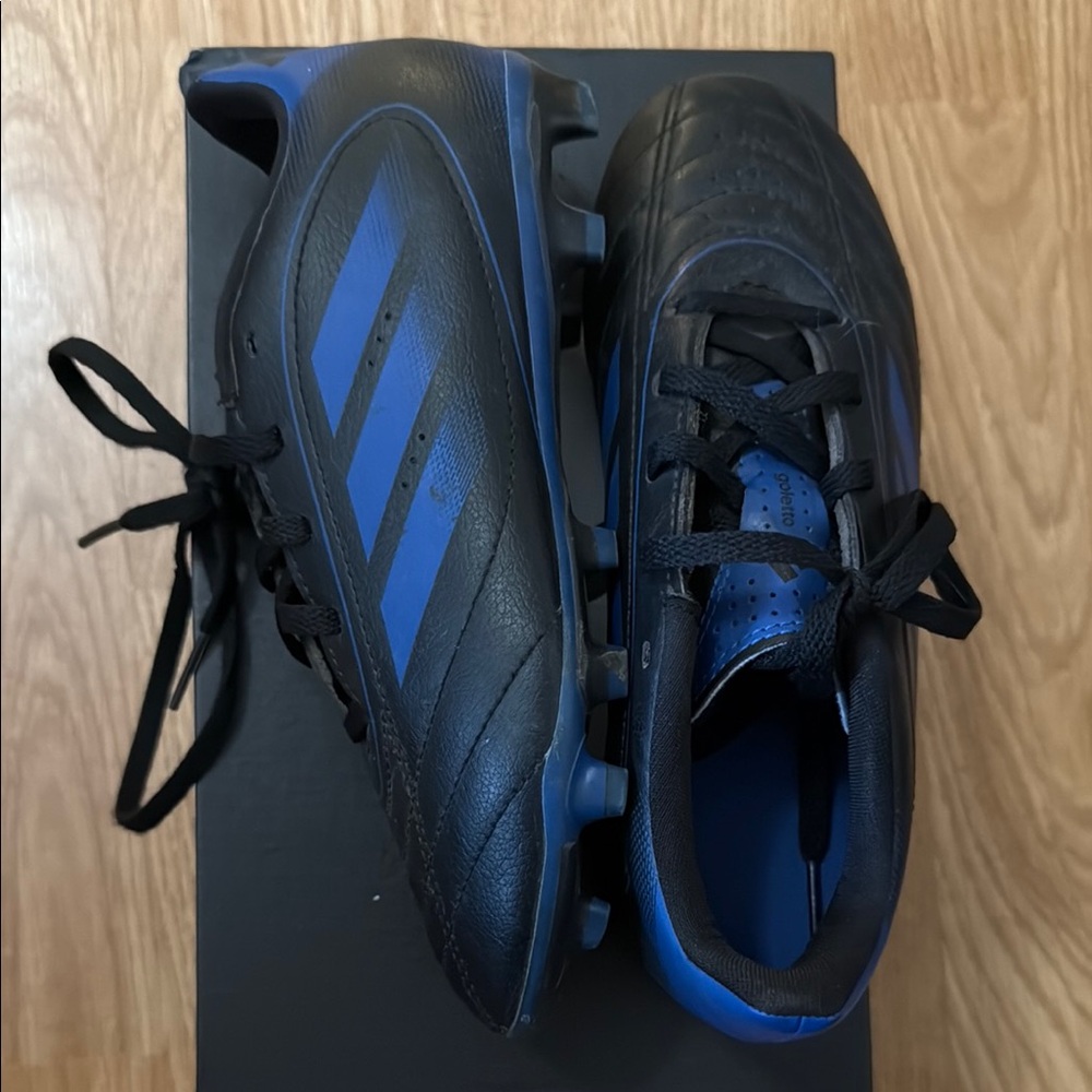 Adidas Black and Blue Soccer Cleats